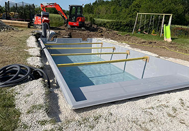 chantier piscine coque Fontainebleau -77