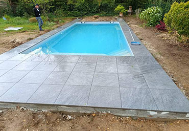 construction terrasse avec dalle grise - seine et marne